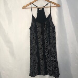 Hollister Boho Shoulder Adjustable Strap Tiered Mini Dress   Size S